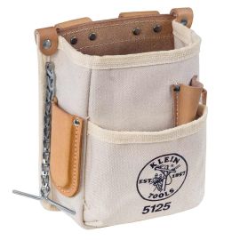 Klein Tools 5125 Canvas & Leather, 5-Pockets, Tape Thong Tool Pouch