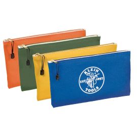 Klein Tools 5140 12-1/2 X 7 Inch 4-Pack Zipper Bags, Canvas, Assorted Colors