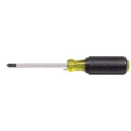 Klein Tools 603-4B Screwdriver, Wire Bending, Cushion-Grip, Round-Shank Phillips, No. 2