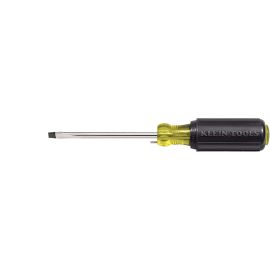 Klein Tools 605-4B 1/4 Inch (6 mm) Wire Bending Cabinet-Tip Screwdriver - 4 Inch (102 mm) Round-Shank