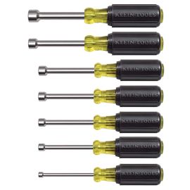 Klein Tools 631M 7-pc. Magnetic Tip Nut Driver Set- 3" (76 mm) Hollow Shanks