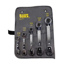 Klein Tools 68221 5-Piece Ratcheting Box Wrench Set