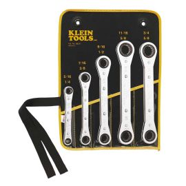 Klein Tools 68245 5-Piece Fully Reversible Ratcheting Offset Box Wrench Set
