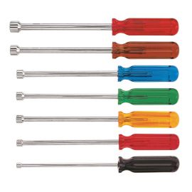 Klein Tools 89904 Nut-Driver Set, 6 Inch Hollow-Shaft with Pouch (7 Piece)