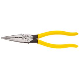 Klein Tools D203-8N 8-5/16 Inch Long Nose Pliers HD Side Cutters Skinning Hole