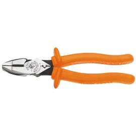 Klein Tools D213-9NE-CR-INS 9-1/4 Inch Hi-Leverage NE, Crimp Die Insulated Side-Cutting Pliers