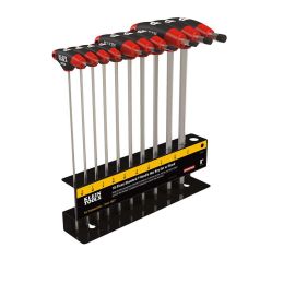 Klein Tools JTH910E 10-piece 9 Inch SAE JourneymanT T-Handle Set with Stand