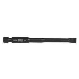 Klein Tools SL14355 1/4 Inch (6 mm) Slotted Power Drivers - 3-1/2 Inch (89 mm) Pack 5