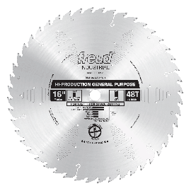 Freud LU71M016 16 Inch 48 Tooth ATB General Purpose Saw Blade with 1 Inch Arbor