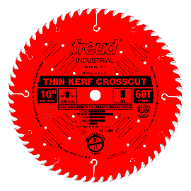 Freud LU88R010 10 Inch 60 Tooth ATB Thin Kerf Crosscutting Saw Blade with 5/8 Inch Arbor and PermaShield Coating