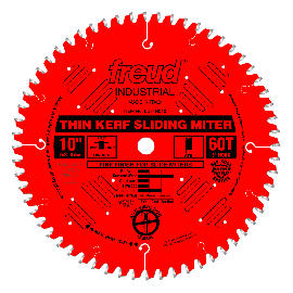 Freud LU91R010 10 Inch 60 Tooth ATB Thin Kerf Miter Saw Blade with 5 /8 Inch Arbor and PermaShield Coating