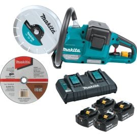 Makita XEC01PT1 18V X2 (36V) LXT Lithium-Ion Brushless Cordless 9 Inch Power Cutter Kit, with AFT, Electric Brake, 4 Batteries (5.0 Ah)