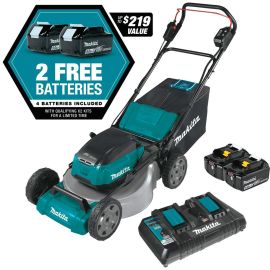 Makita XML07PT1 18V X2 (36V) LXT Lithium-Ion Brushless Cordless 21 Inch Commercial Lawn Mower Kit with 4 Batteries (5.0Ah)