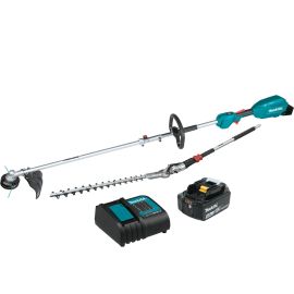 Makita XUX02SM1X2 18V LXT® Lithium‑Ion Brushless Cordless Couple Shaft Power Head Kit w/ 13 Inch String Trimmer & 20 Inch Hedge Trimmer Attachments (4.0Ah)