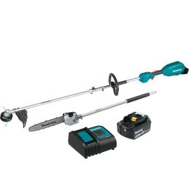 Makita XUX02SM1X4 18V LXT® Lithium‑Ion Brushless Cordless Couple Shaft Power Head Kit With 13 Inch String Trimmer & 10 Inch Pole Saw Attachments (4.0Ah)