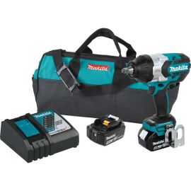 Makita XWT08T 18V LXT Lithium-Ion Brushless Cordless High Torque 1/2 Inch Sq. Drive Impact Wrench Kit w/ Friction Ring Anvil