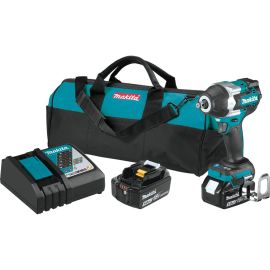 Makita XWT17T 18V LXT® Lithium‑Ion Brushless Cordless 4‑Speed Mid‑Torque 1/2 Inch Sq. Drive Impact Wrench Kit w/ Friction Ring Anvil (5.0Ah)