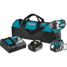 Makita XWT18T 18V LXT® Lithium‑Ion Brushless Cordless 4‑Speed Mid‑Torque 1/2 Inch Sq. Drive Impact Wrench Kit w/ Detent Anvil (5.0Ah)