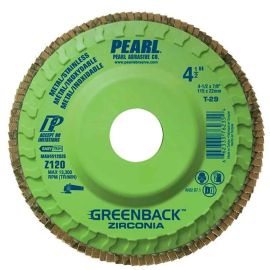 Pearl Abrasive MAX60120ZG Greenback™ Zirconia Maxidisc™ Trimmable Flap Disc