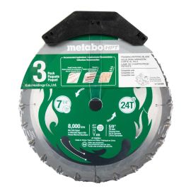 Metabo HPT 115430M 7 1/4 Inch X 24 Tooth X 5/8 Inch Arbor High Performance Viper Saw Blade - 3 Pack