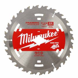 Milwaukee 48-41-0713 7-1/4 Inch 24t Worm Drive Basic Framer Circular Saw Blades Bulk 10