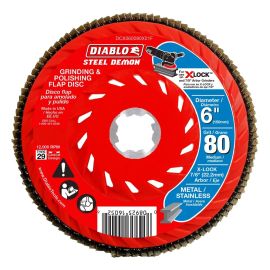 Freud DCX060080X01F Diablo 6 in. 80-Grit Flap Disc for X-Lock and All Grinders