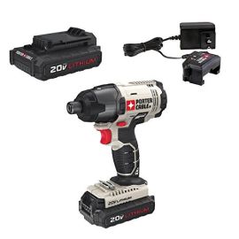 Porter Cable PCC641LB 20V MAX* Cordless ¼ in. Hex Head Compact Impact Driver Kit