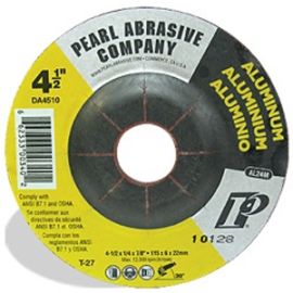 Pearl Abrasive DA4510H 4-1/2 x 1/4 x 5/8-11 D.A. Series Aluminum Grinding Wheel Type 27 Depressed Center Grinding Wheel