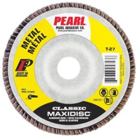 Pearl Abrasive MAX4040 4 x 5/8 Aluminum Oxide Premium Type 27 MAXIDISC - Flap Disc