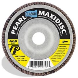 Pearl Abrasive MAX4580K 4-1/2 x 7/8 Aluminum Oxide Classic Type 27 MAXIDISC - Flap Disc