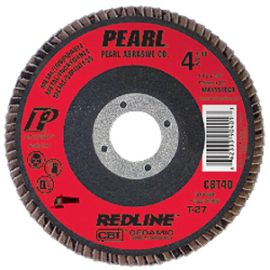 Pearl Abrasive MAX4540CB 4-1/2 x 7/8 Redline CBT Fiberglass Backing Type 27  MAXIDISC - Flap Disc