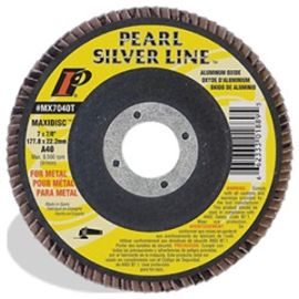 Pearl Abrasive MX7040TH 7 x 5/8-11 Aluminum Oxide Silver Line Type 27 MAXIDISC - Flap Disc