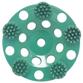 Pearl Abrasive PB04G 4 X 5/8-11 (3 Buttons)  Concrete/Natural Stone Button Cup Wheel