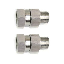 Interstate Pneumatics PW7165-2PK 1/4 Inch MPT x 1/4 Inch FPT Stainless Steel Swivel Fitting - 4000 PSI  - 2/Pk