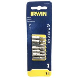 Irwin IWAF121TS7 Insert Bit Set Torx 1 Inch L S2 Tool Steel- 6 Pieces Set (Pack of 5 Sets)