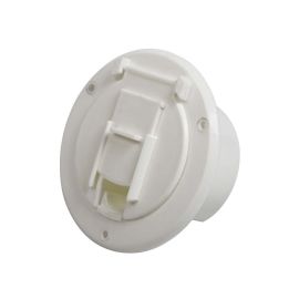 Superior Electric RVA1570 Basic Round Electric Cable Hatch with Back for 30 Amp Cord - White