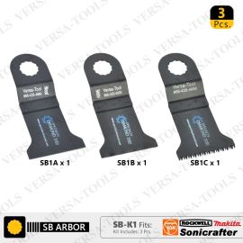 Versa Tool SB-K1 3 PC 45mm Oscillating Multi Tool Saw Blade Set for Sonicrafter (SB1A,1B,1C) 1 each