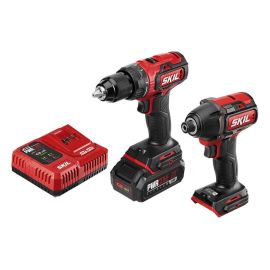 Skil CB743701 PWRCore 20™ Brushless 20V Drill Driver and Impact Driver Kit with PWRJump™ Charger