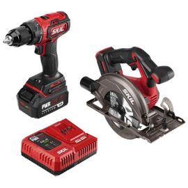 Skil CB743901 PWRCore 20™ Brushless 20V Drill Driver and Circular Saw Kit with 4.0Ah Lithium Battery and PWRJump™ Charger