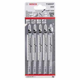 Bosch T345XF 5-1/4 Inch All-Purpose T-Shank Jig Saw Blade (5 pack)