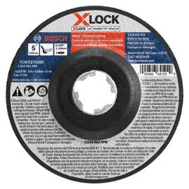 Bosch TCWX27S500 5 Inch x .045 Inch X-LOCK Arbor Type 27A (ISO 42) 60 Grit Fast Metal/Stainless Cutting Abrasive Wheel - 25 Pieces