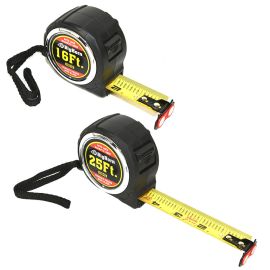 Big Horn 19644-KIT 16 ft & 25 ft. Compact Auto Lock Tape Measure with Magnetic Hook