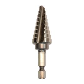 Makita 711493-A 1/4 to 3/4 H.S.S. Step Drill Bit, 3/8 Shank