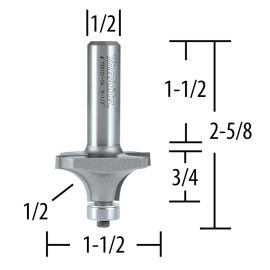 Makita 733121-2A Router Bit 1/2 Corner Round, 2 Flute, 1/2 SH, C.T.