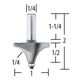 Makita 733121-6A Router Bit 1/4 Bead, 2 Flute, 1/4 SH, C.T.