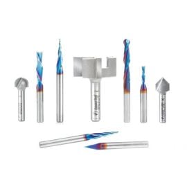 Axiom Precision ABS901 -9pc W/Spektra Coating CNC Bit Set For ICONIC Series by Amana Tool