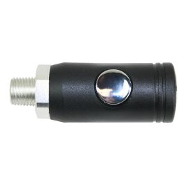 Interstate Pneumatics CG441PB 1/4 Inch Universal Push Button Aluminum Coupler x 1/4 Inch Male NPT with Plastic Sleeve