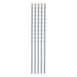 Makita E-10615 5/32 Inch x 6 Inch Carbide Tipped Percussion Masonry Hammer Drill Bits, 5/pk