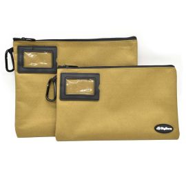 Big Horn H855 Heavy-Duty Oxford Canvas Tool Zipper Pouch Set With Carabiner Clip - 12" x 9" and 11" x 7"