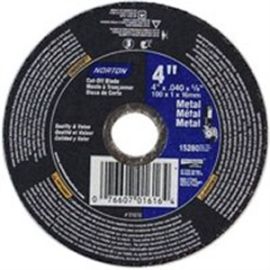 Norton 01616 4 x .040 x 5/8 Inch Right Angle Cut-Off Blade Type 1 Metal- Aluminum Oxide